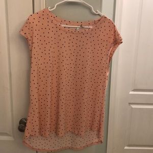 Light Pink Black Polka Dot Blouse